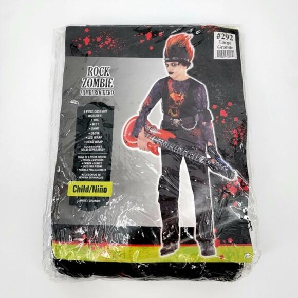 Rock‎ Zombie Kids Costume Large NWT - Picture 2 of 6